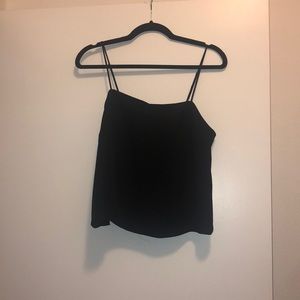 Black crop tank top